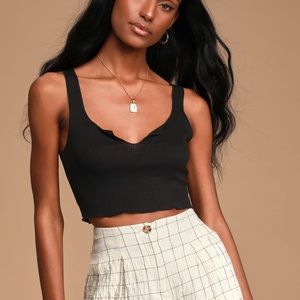 NWT Free People Notched Crop Top